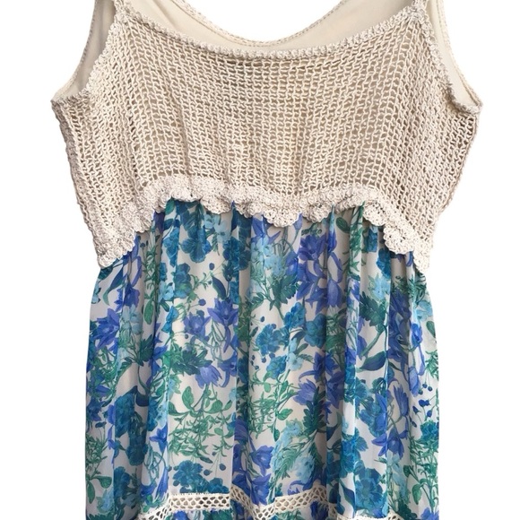Taylor Boho Crochet Tiered Floral Maxi Dress Size XS - Picture 4 of 8
